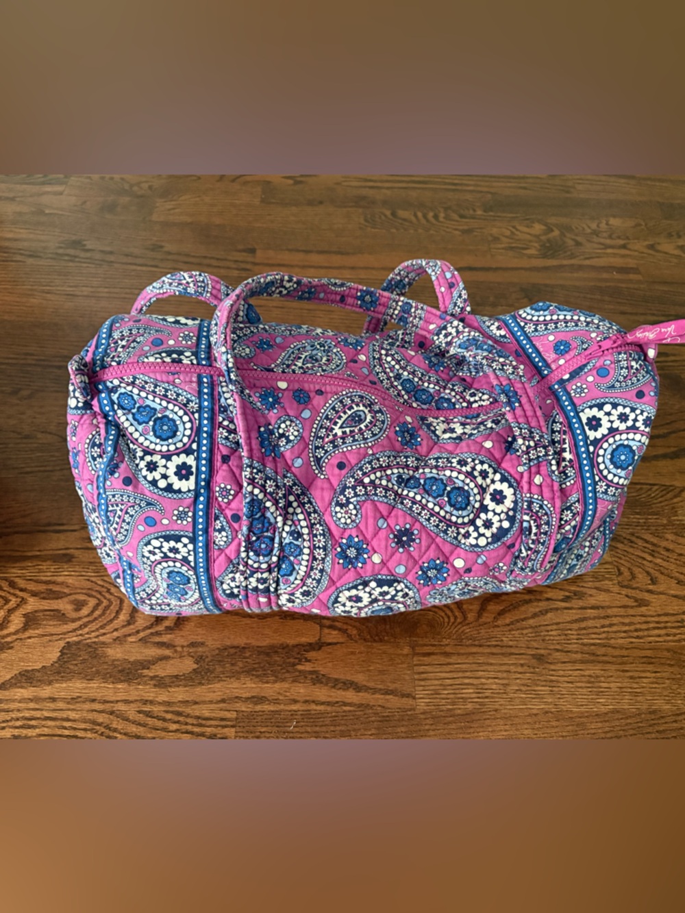 Vera Bradley Pink Paisley Quilted Travel Duffel